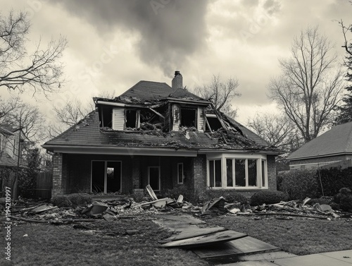 Abandoned ruined house