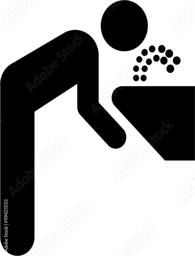 drinking fountain sign symbol isolated on white background. vector ilustration.	