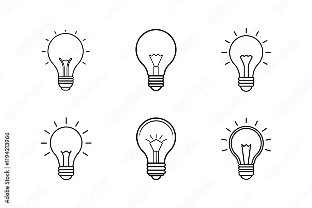 light bulb idea, lightbulb line art vector illustration light bulb idea, lightbulb line art vector illustration