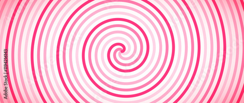Candy color spiral background. Pink rotating swirl pattern wallpaper. Cute spinning vortex for banner, poster, flyer, booklet. Sweet cartoon hypnotic concept. Vector ice cream backdrop