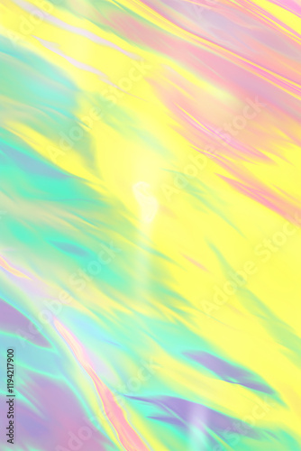 Pastel holographic background creating colorful light pattern