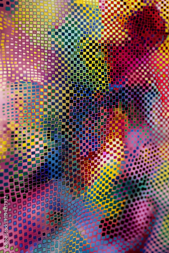 Colorful mosaic tiles creating wavy and vibrant abstract background