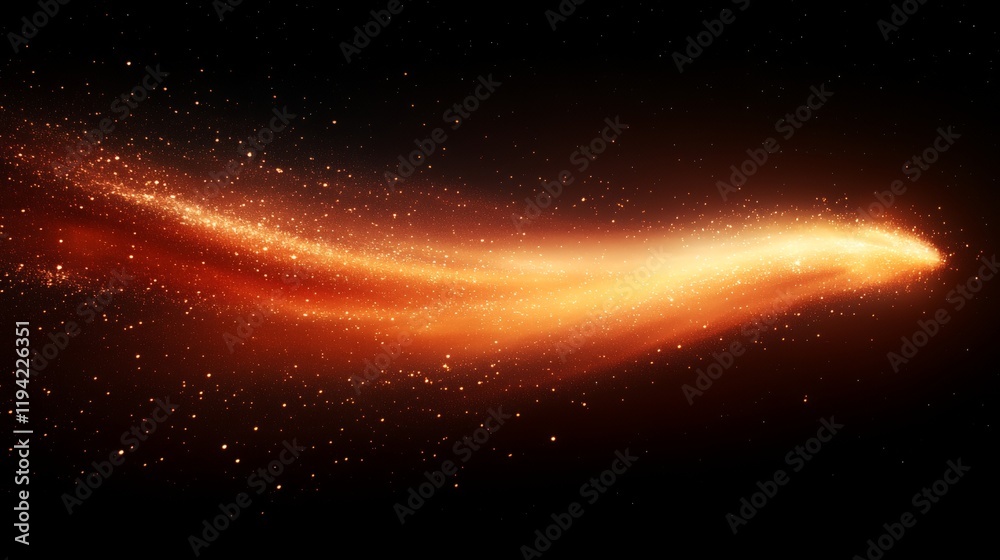 Orange cosmic dust trail, space background, design element Orange cosmic dust trail, space background, design element