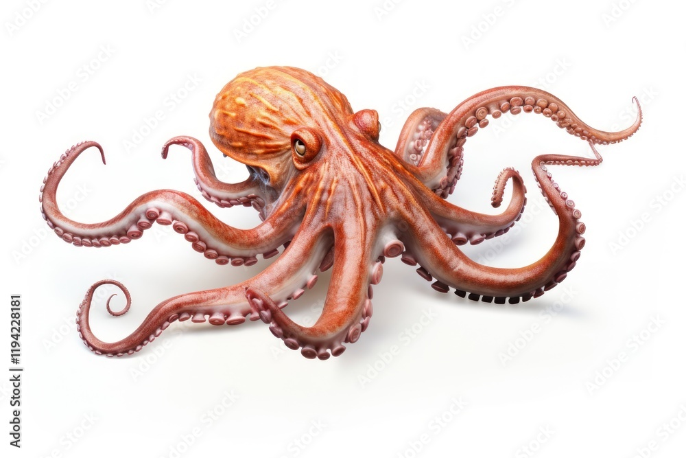 Obraz premium Ocean octopus animal white background invertebrate.