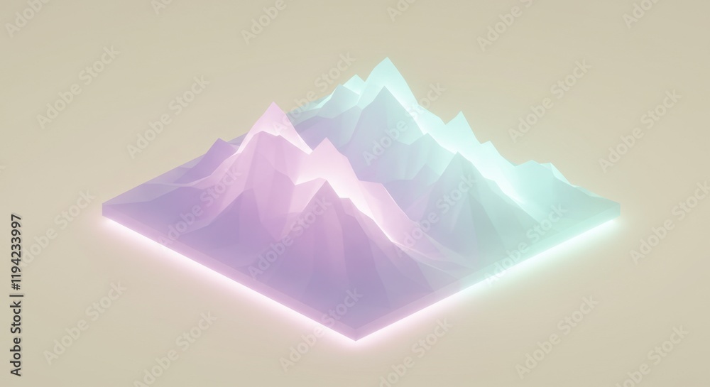 Abstract pastel mountain landscape with soft gradient colors Abstract pastel mountain landscape with soft gradient colors
