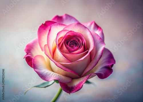 Minimalist Single Osiria Rose, Elegant Pink Bloom, Soft Light, Studio Shot photo
