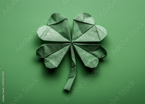 green gift box with bow st patrick day background photo