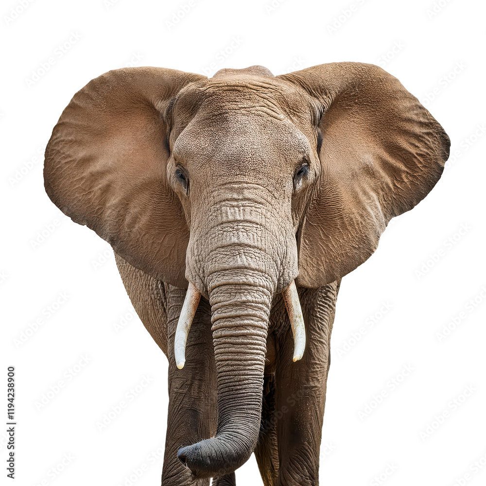 Obraz premium Elephant portrait, white isolated background