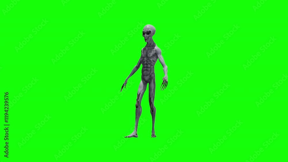 Alien Walk Cycle 3/4 view looped Realistic animation with Alpha map for easy background removal Alien Walk Cycle 3/4 view looped Realistic animation with Alpha map for easy background removal