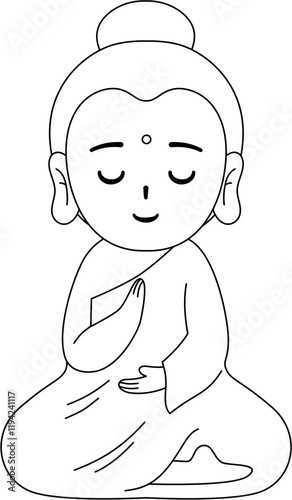 cute buddha outline coloring worksheet for kids