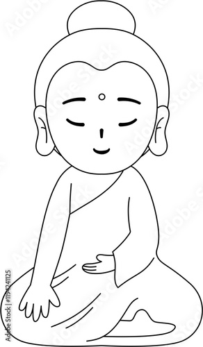 cute buddha outline coloring worksheet for kids