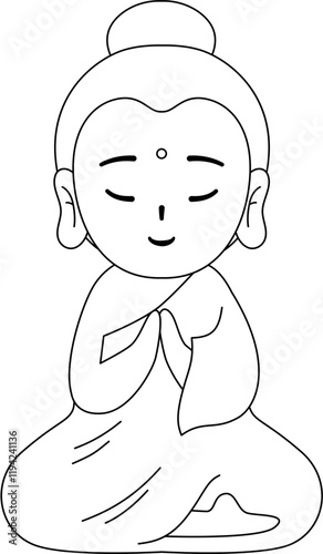 cute buddha outline coloring worksheet for kids
