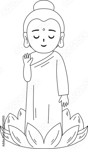 cute buddha outline coloring worksheet for kids