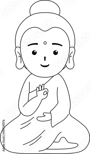 cute buddha outline coloring worksheet for kids