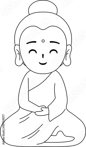 cute buddha outline coloring worksheet for kids