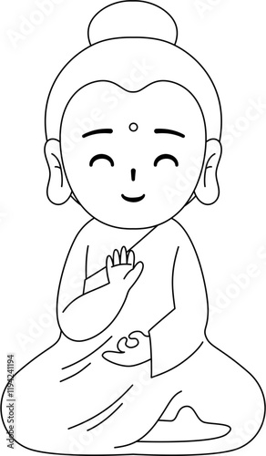 cute buddha outline coloring worksheet for kids