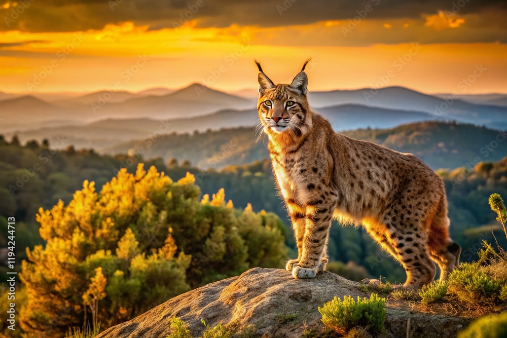 Panoramic Iberian Lynx in Natural Habitat - Stunning Wildlife Photography