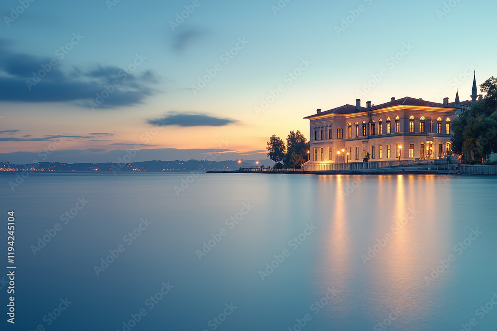 Obraz premium sunset over the river