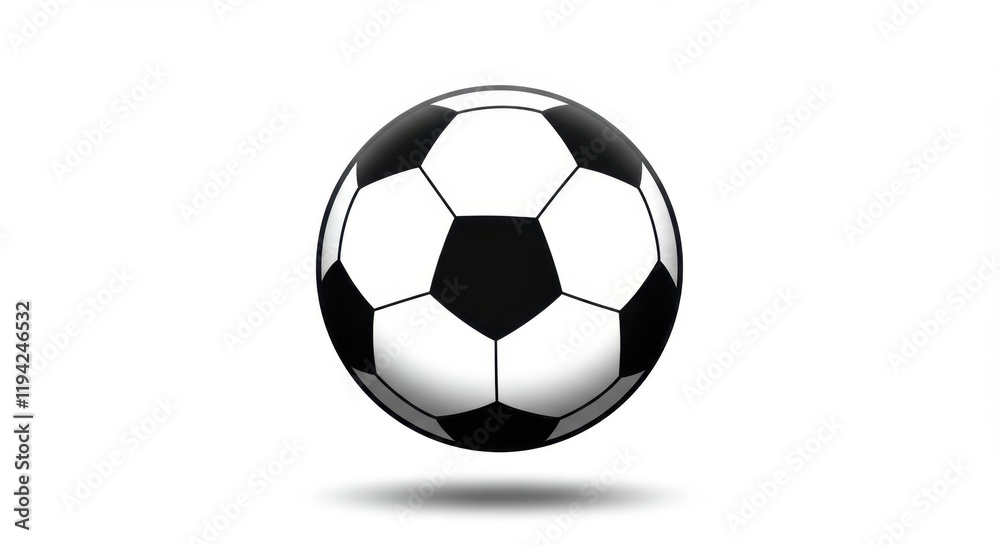 Classic black and white soccer ball floating on white background Classic black and white soccer ball floating on white background