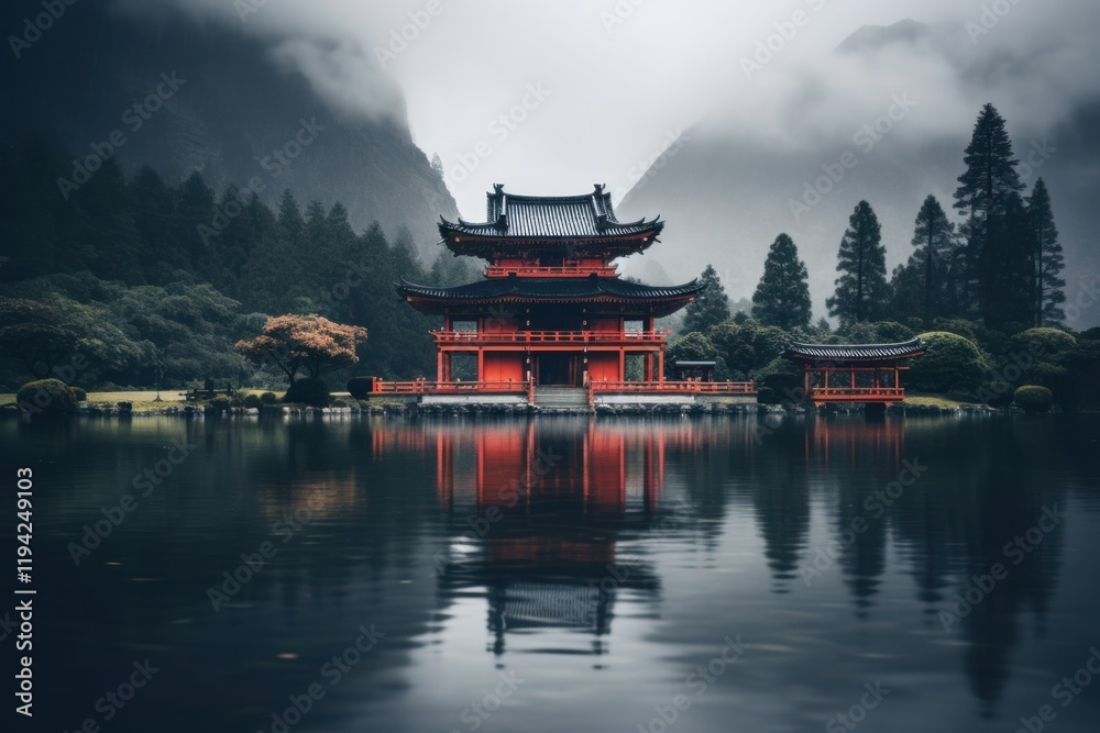 Temple at mountain architecture building outdoors. Temple at mountain architecture building outdoors.