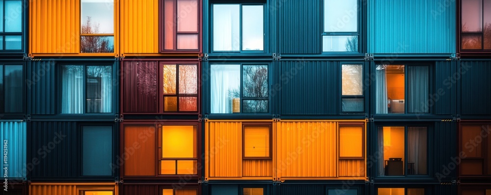Vibrant Container Building Facade Vibrant Container Building Facade