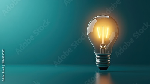 Illuminating innovation, solitary light bulb on table, symbolizing ideas and inspiration in modern design