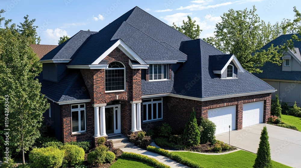 Roofer Installing Asphalt Shingles for Home Repair Roofer Installing Asphalt Shingles for Home Repair