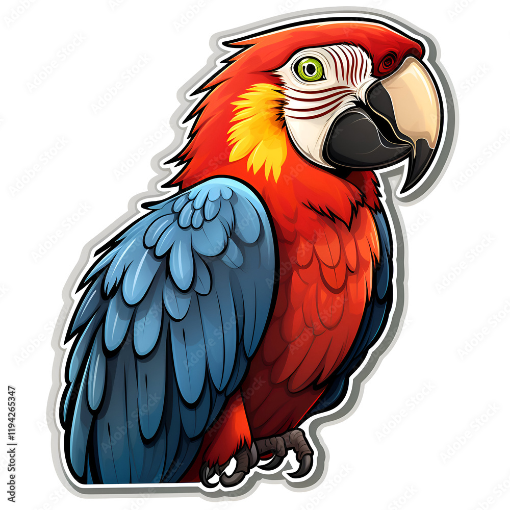 Fototapeta premium Scarlet Macaw. A Vibrant Tropical Bird