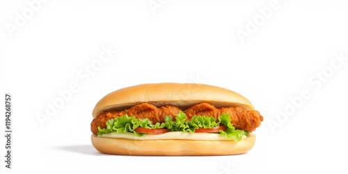 Frame of various fast food items including burger, hotdog, sandwich, chicken leg, and pizza on a white background, burger, pizza