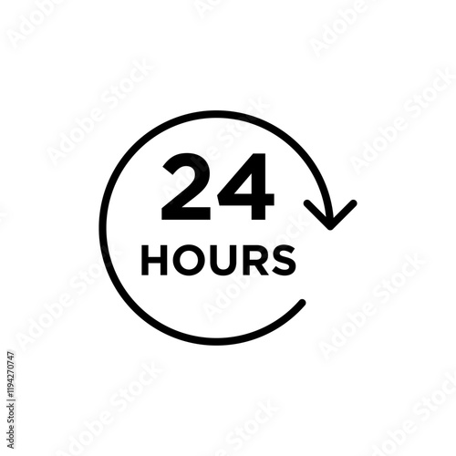 24 hours icon Art design illustration