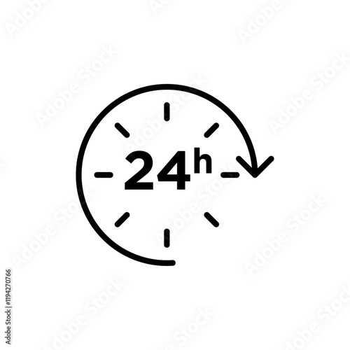 24 hrs icon Art design illustration