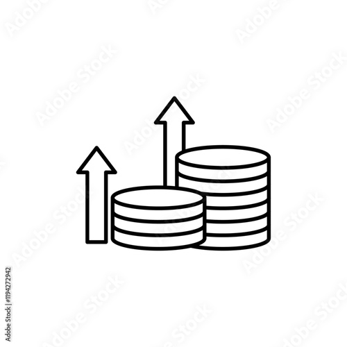 High revenue icon Art design illustration