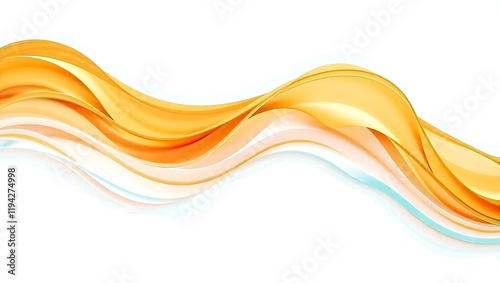 Vibrant Orange and White Wave Design with Smooth Gradations