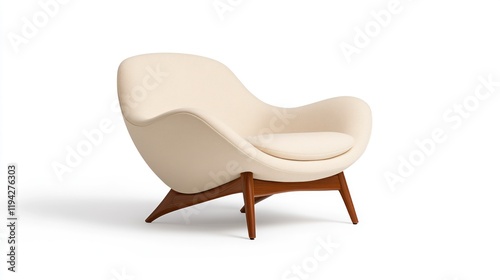 Iconic Mid Century Modern Armchair with Tapered Legs photo