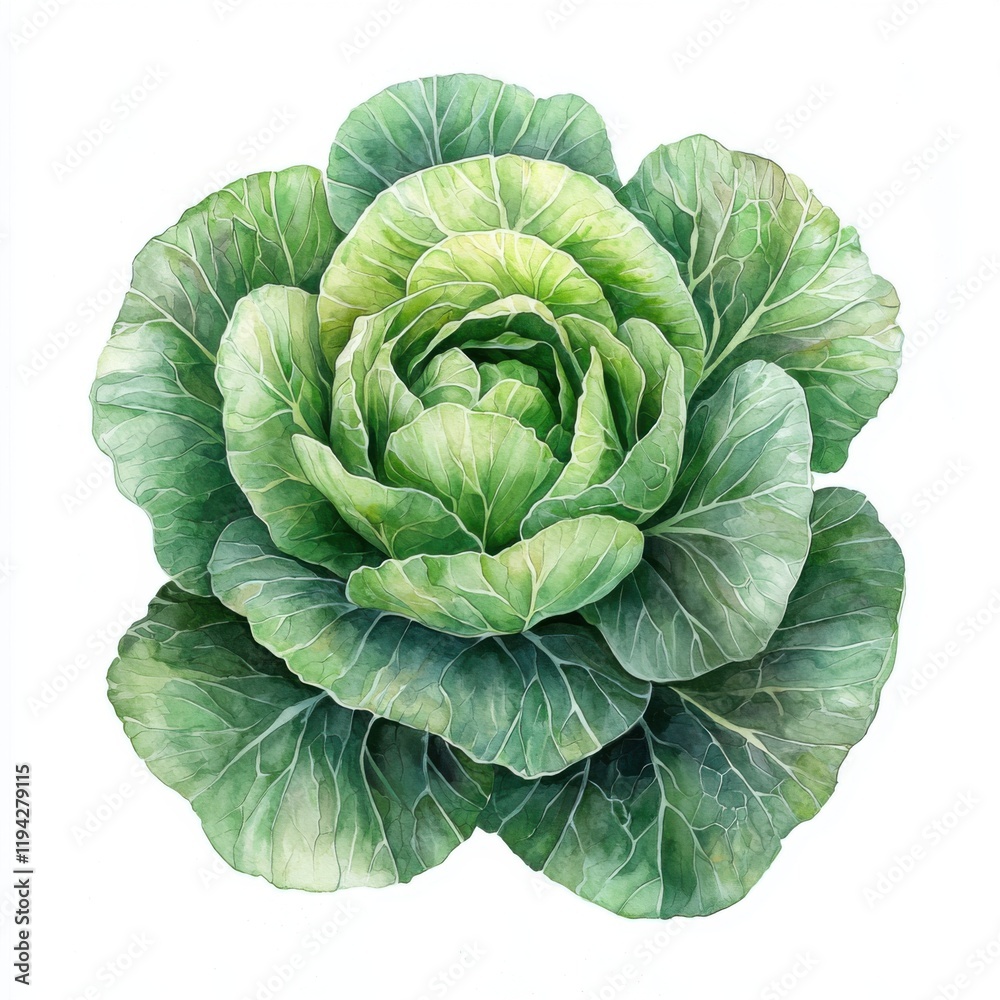 Fresh green cabbage isolated on white background culinary delight food photography minimalist style close-up view Fresh green cabbage isolated on white background culinary delight food photography minimalist style close-up view