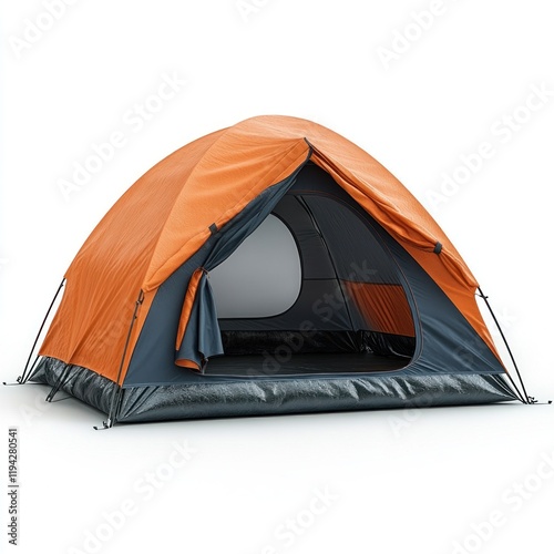 Orange and Black Dome Tent, Camping Gear, Outdoor Adventure Equipment