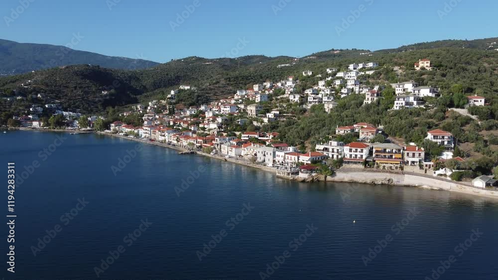 Flying away from Afissos, in the Pelion peninsula of Greece Flying away from Afissos, in the Pelion peninsula of Greece