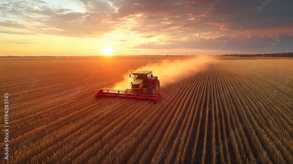 Fototapeta premium Precision tools analyzing farmland while agronomists evaluate the data in real-time