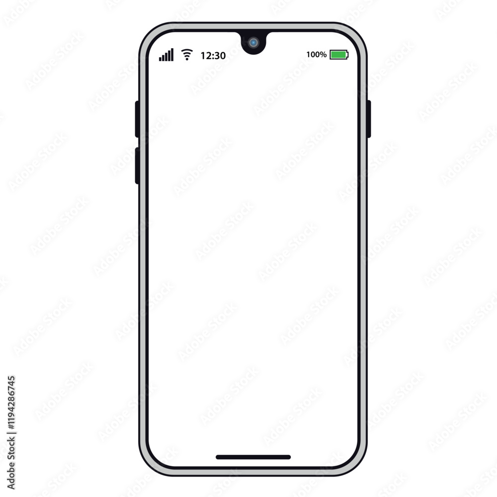 Smartphone or Mobile Mockup Design Illustration Isolated on White Background Smartphone or Mobile Mockup Design Illustration Isolated on White Background