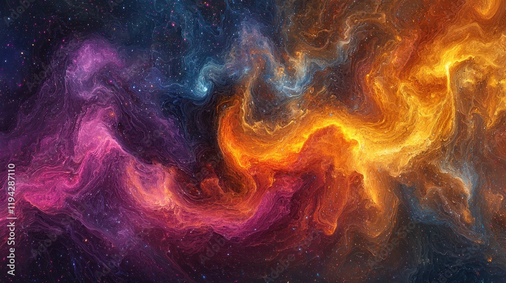 Fototapeta premium Cosmic Nebula: A Symphony of Colors and Light
