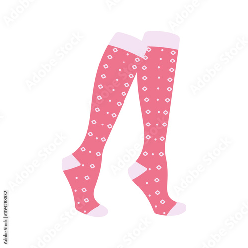 Blue socks with white stripes Illustration