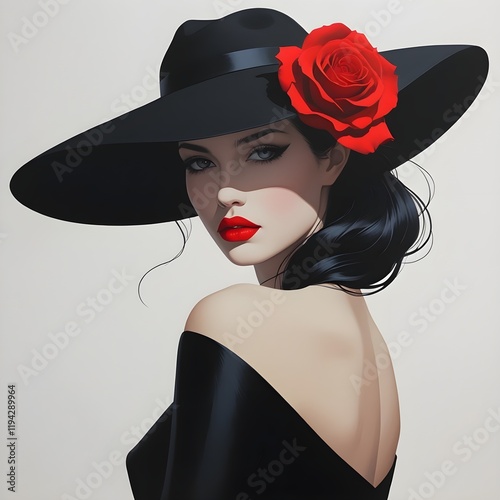 woman in black hat