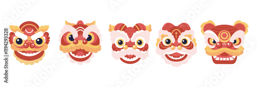 Chinese lion head, new year, celebration