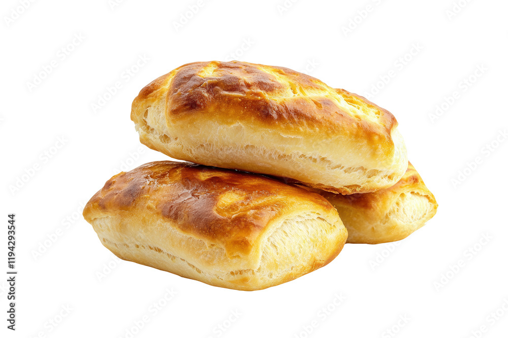 Fototapeta premium Baked pastries stacked, white background, food photography, recipe website