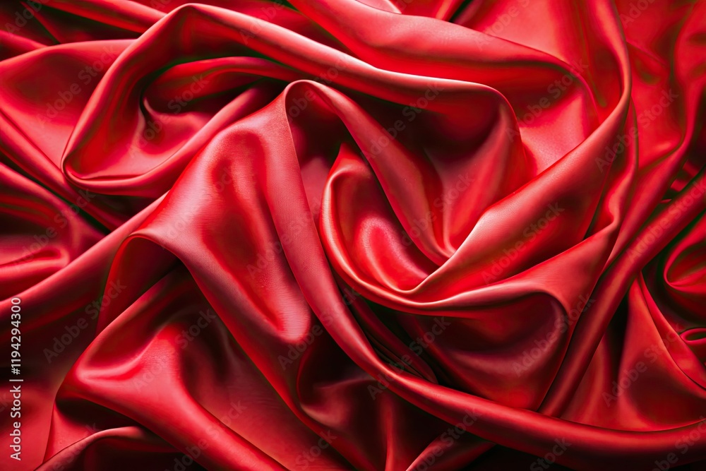 Obraz premium Elegant, flowing red silk fabric; a high-resolution image displaying its luxurious draped texture.