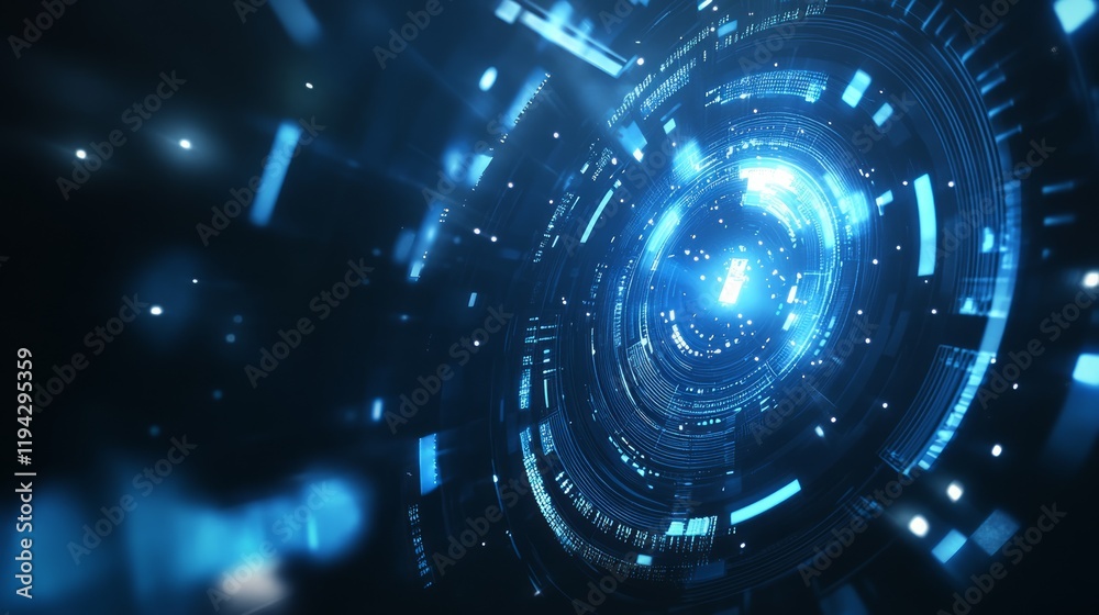 Obraz premium Abstract blue digital technology background