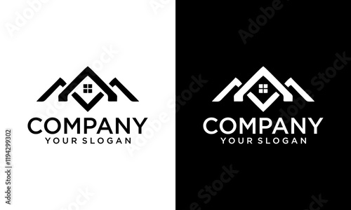 Creative Simple and modern letter m house logo design