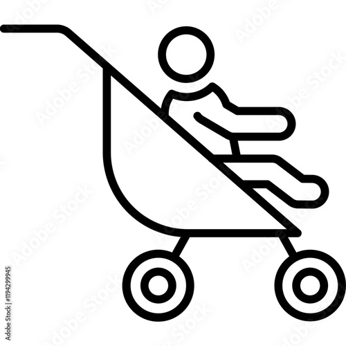 Child In A Stroller line icon