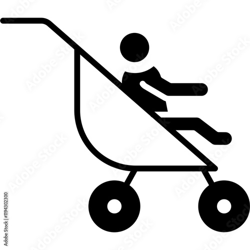 Child In A Stroller glyph icon