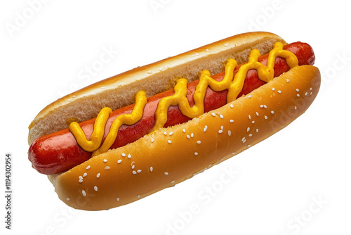 Hot dog mustard bun studio shot food menu